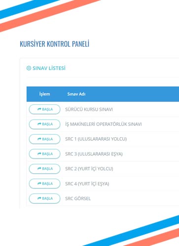 E-Sınav Sınav Listesi